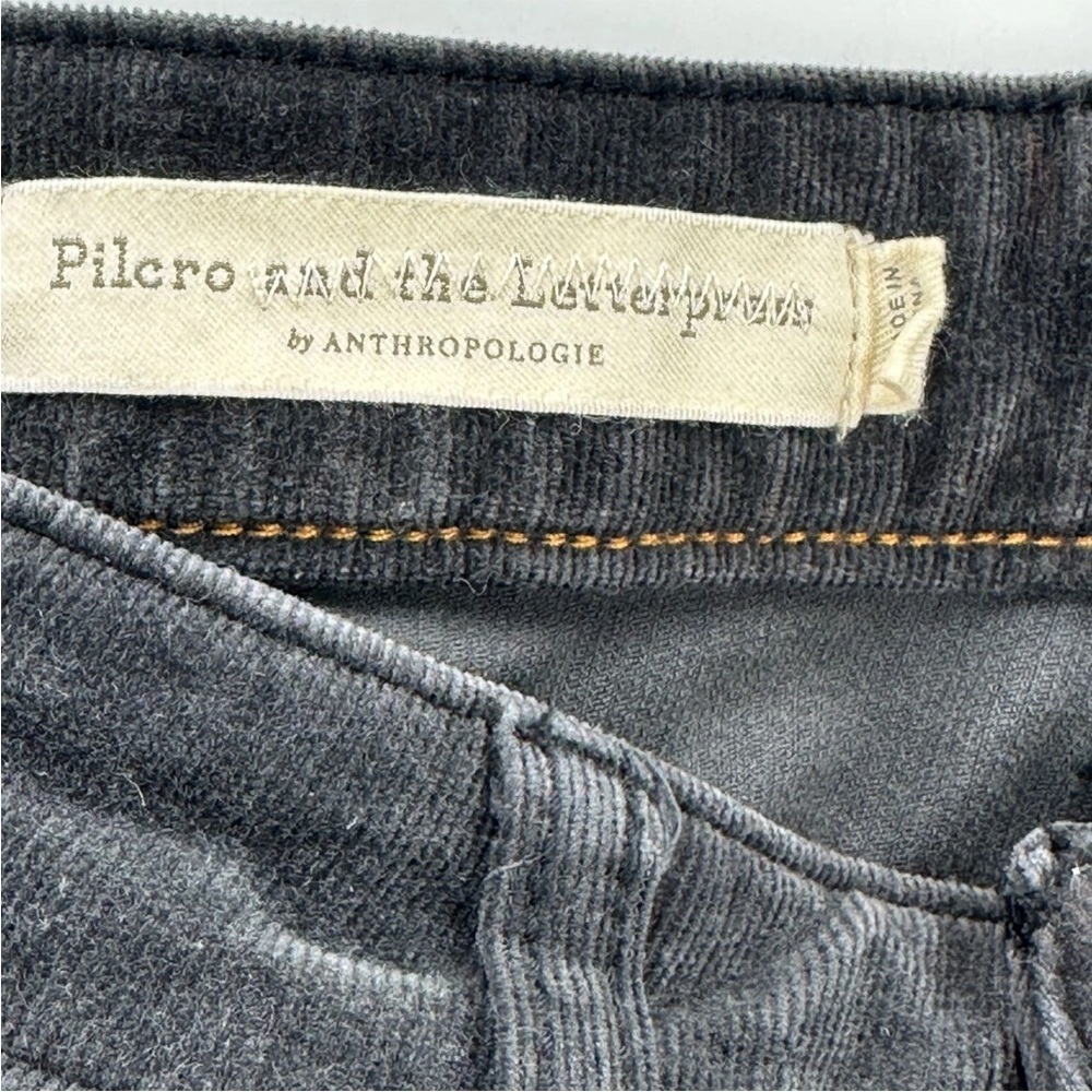 Pilcro x Anthropologie Charcoal Grey Corduroy High Rise Pants - Picture 5 of 7